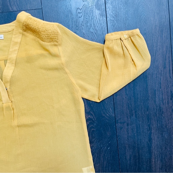 Antilia Femme Yellow Bubble Sleeve Top - Picture 7 of 11